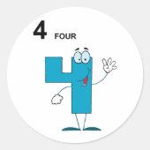 Glimlachend nummer 4 Stickers (Voorkant)