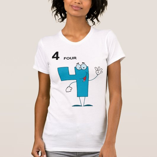 Glimlachend Nummer 4 Vrouwen T-shirt (Voorkant)
