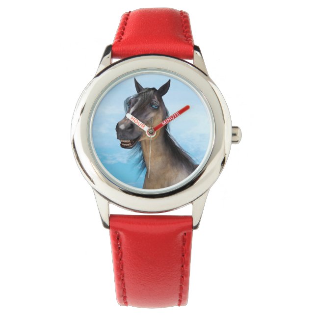 Glimlachend Paard Horloge (Voorkant)