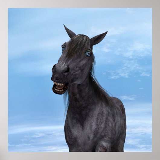 Glimlachend Paard Poster (Voorkant)