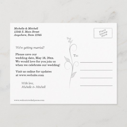 Glimlachend Paard Save the Date Briefkaarten (Achterkant)