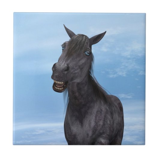Glimlachend Paard Tegeltje (Voorkant)