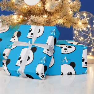 Glimlachend Panda Gezicht Inpakpapier – Schattig M