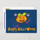 glimlachend pomkin Happy Halloween Briefkaart (Voorkant / Achterkant)