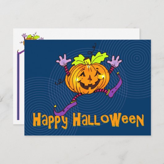 glimlachend pomkin Happy Halloween Briefkaart (Voorkant / Achterkant)