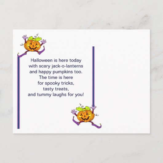 glimlachend pomkin Happy Halloween Briefkaart (Achterkant)