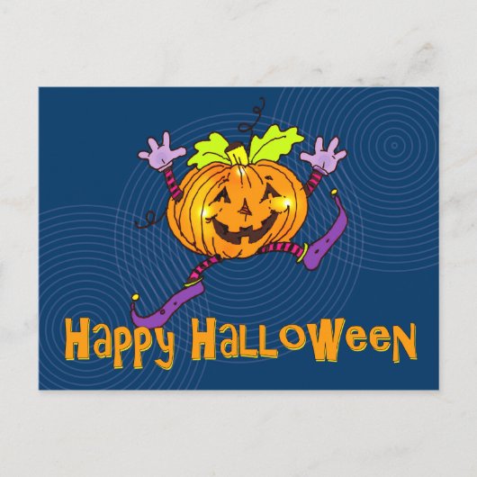 glimlachend pomkin Happy Halloween Briefkaart (Voorkant)
