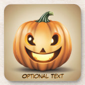 glimlachend pompoen bier onderzetter (Voorkant)