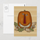 glimlachend pompoen briefkaart (Voorkant / Achterkant)