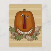 glimlachend pompoen briefkaart (Voorkant)