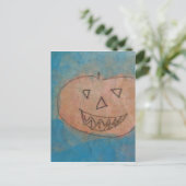 glimlachend pompoen, Halloween Kinder Art Waterver Briefkaart (Staand voorkant)