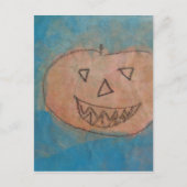 glimlachend pompoen, Halloween Kinder Art Waterver Briefkaart (Voorkant)