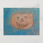 glimlachend pompoen, Halloween Kinder Art Waterver Briefkaart (Voorkant)