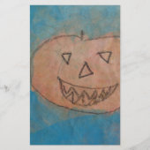 glimlachend pompoen, Halloween Kinder Art Waterver Briefpapier (Voorkant)