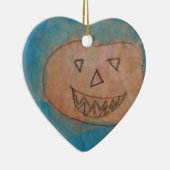 glimlachend pompoen, Halloween Kinder Art Waterver Keramisch Ornament (Rechts)