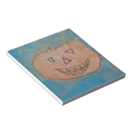 glimlachend pompoen, Halloween Kinder Art Waterver Notitieblok (Schuin)