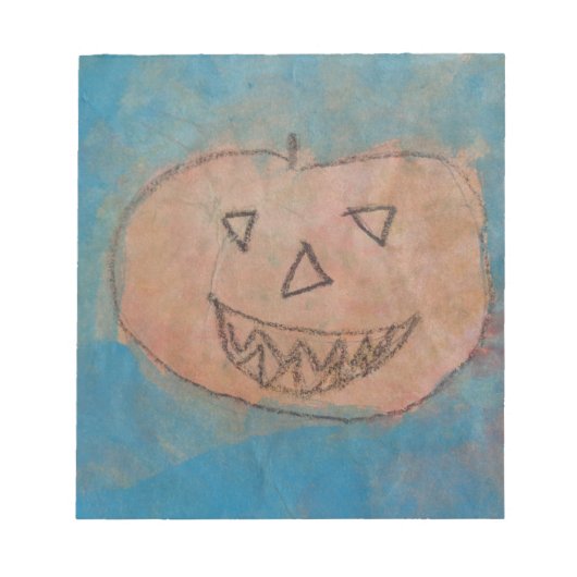 glimlachend pompoen, Halloween Kinder Art Waterver Notitieblok (Voorkant)