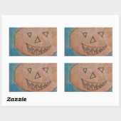 glimlachend pompoen, Halloween Kinder Art Waterver Rechthoekige Sticker (Vel)