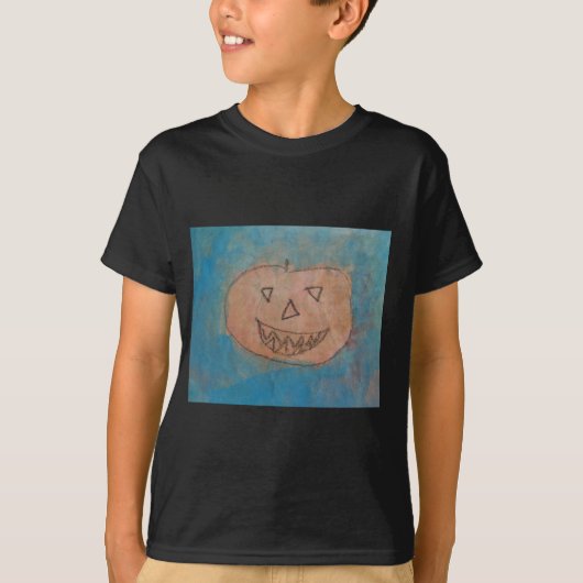 glimlachend pompoen, Halloween Kinder Art Waterver T-shirt (Voorkant)