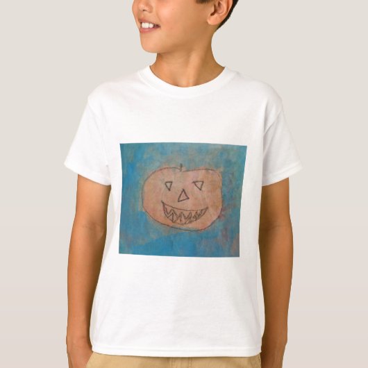 glimlachend pompoen, Halloween Kinder Art Waterver T-shirt (Voorkant)