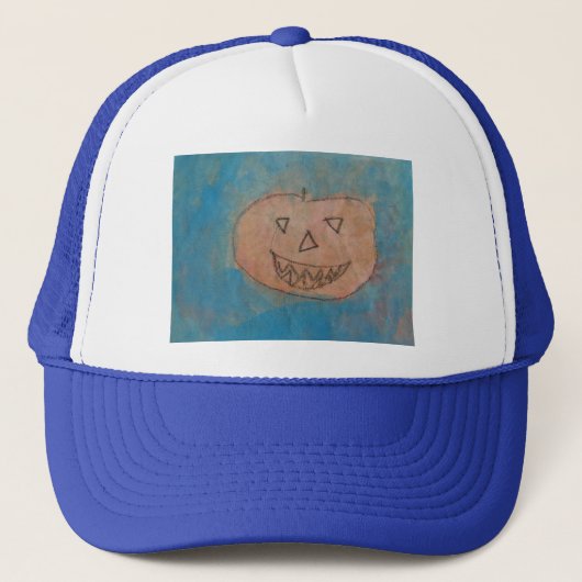 glimlachend pompoen, Waterverf voor Halloween Art Trucker Pet (Voorkant)