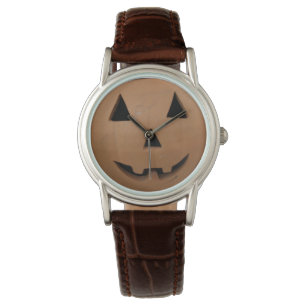 glimlachend pompoenhorloge horloge