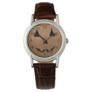 glimlachend pompoenhorloge horloge