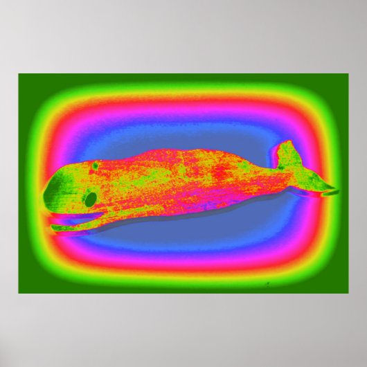 glimlachend psychedelisch walvisachtig poster (Voorkant)