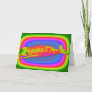 glimlachend psychedelisch walvisachtig wenskaart kaart