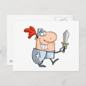 Glimlachend-ridder-met-zwaard Briefkaart (Voorkant / Achterkant)