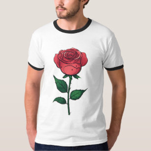 Glimlachend Roos: surrealistisch minimalistisch T- T-shirt