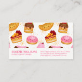 Glimlachend Schattige gebak en snoep Visitekaartje (Achterkant)