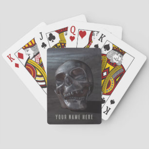 Glimlachend schedelontwerp pokerkaarten