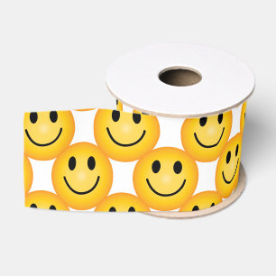 Glimlachend Smiley Gezicht Emoji Gedrukte Lint
