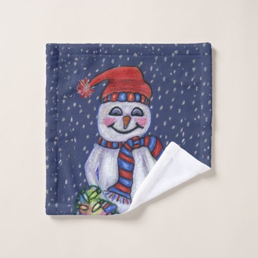 glimlachend Snowman Carrot Nose Pet Scarf String L Washandje (Wasdoekje)
