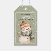 Glimlachend Snowman Christmas Gift Label Cadeaulabel (Voorkant)