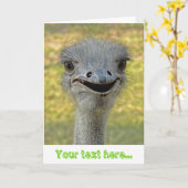 Glimlachend struisvogel Wenskaart Kaart (Gele Bloem)