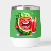 Glimlachend Watermeloen Karakter Genieten (Achterkant)