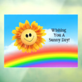 Glimlachend zonnescherm Cling Raamsticker (Vel 3)