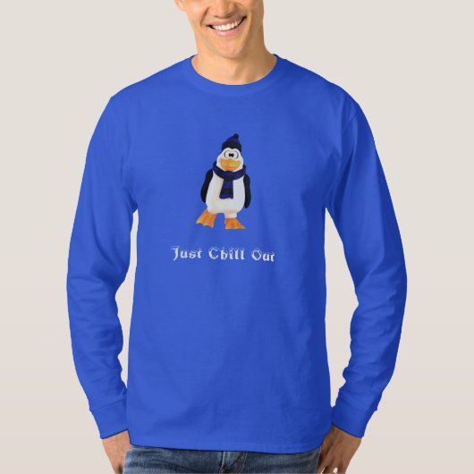 Glimlachende 3D Penguin Character Winter Snow Chil T-shirt (Voorkant)