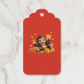 Glimlachende aap met grote ogen Speelse tropische Cadeaulabels (Achterkant)