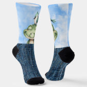 Glimlachende alligator en vogel sokken (Gebogen)