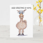 Glimlachende Alpaca  Kaart (Gele Bloem)