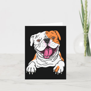 Glimlachende Amerikaanse Bulldog Engelse Puppy Hon Kaart