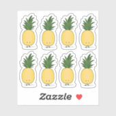Glimlachende ananas cartoon karakter Sticker (Vel)