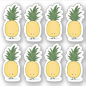 Glimlachende ananas cartoon karakter Sticker (Voorkant)
