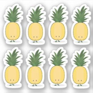 Glimlachende ananas cartoon karakter Sticker