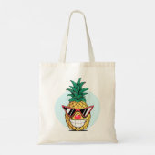 Glimlachende ananas dragen zonnebril & clown neus tote bag (Achterkant)