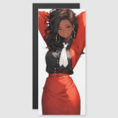 Glimlachende anime vrouw (Voorkant / Achterkant)