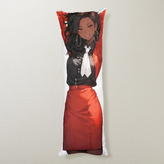 Glimlachende anime vrouw lichaamskussen (Achterkant (Verticaal))